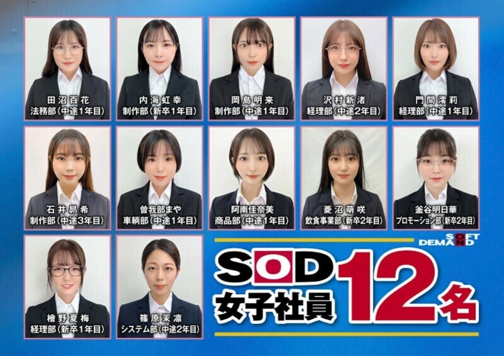SOD女子社員12名 女性器特化健康診断 オマ○コ入念ドクハラ 545分